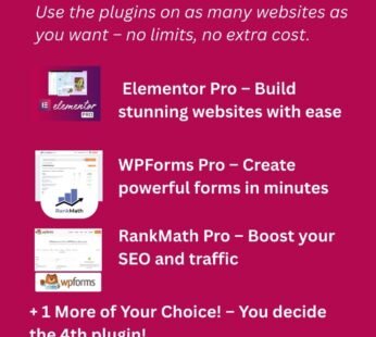 Elementor Pro + WPForms Pro + RankMath Pro + 1 Plugin of Your Choice – Only $15!